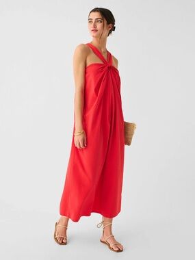 Faherty Bay Twist Seersucker Midi Dress Women’s M